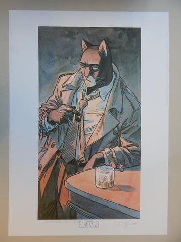 Guarnido, Juanjo - 1 Offset Print - Blacksad - Leaning on, Livres