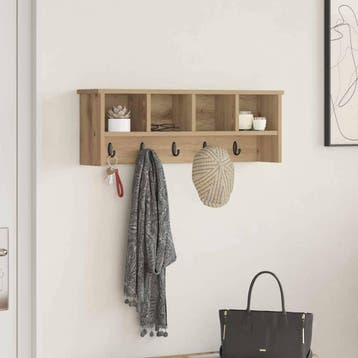 vidaXL Wandgemonteerde kapstok Muurmontage Artisan Eiken, Verzenden