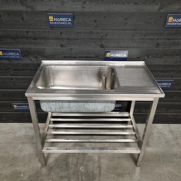 Wastafel | enkele wasbak XL | RVS | 110 cm | horeca, Gebruikt
