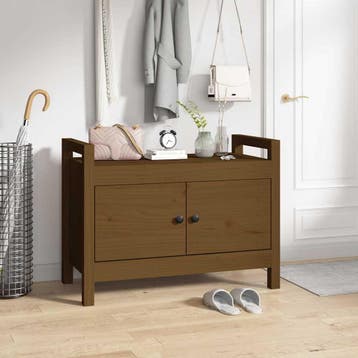 vidaXL Halbankje 80x40x60 cm massief grenenhout honingbruin, Verzenden, Nieuw