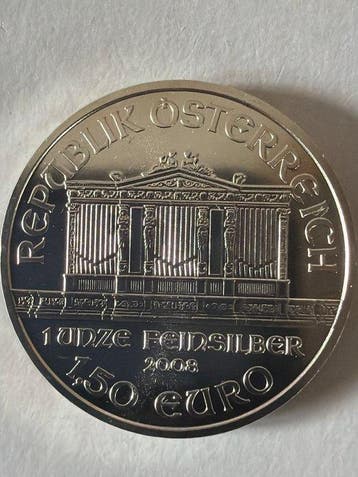 Oostenrijk. 1,5 Euro 2008, Wiener Philharmoniker, 1 Oz, Postzegels en Munten