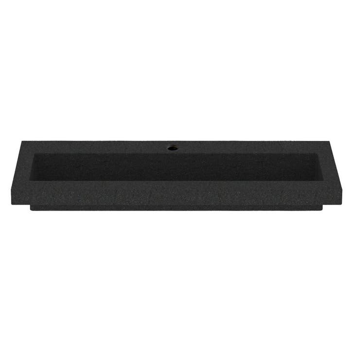 BWS Wastafel Hardsteen 100x46x5 cm 1 Kraangat Mat Zwart, Doe-het-zelf en Bouw, Sanitair, Overige typen, Nieuw, Ophalen of Verzenden
