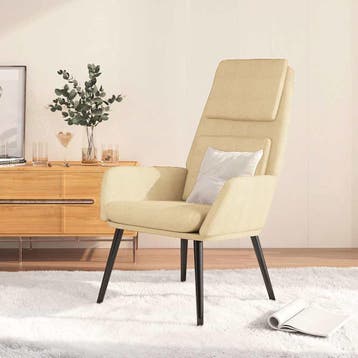 vidaXL Relaxstoel stof crèmekleurig, Verzenden