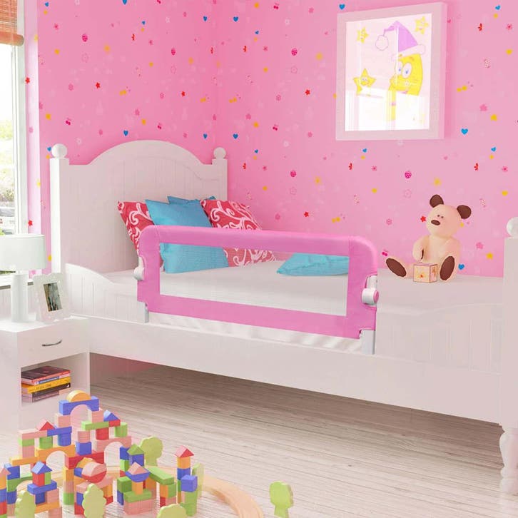 vidaXL Bedhekje peuter 120x42 cm polyester roze, Enfants & Bébés, Barrières, Envoi