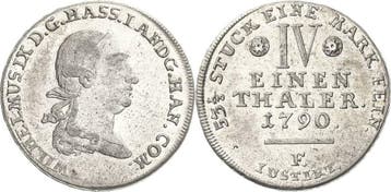 1/4 taler, daalder 1790 Hessen-kassel Wilhelm Ix 1785-1803, Verzenden, België