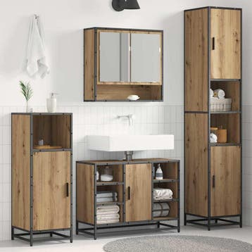 vidaXL Badkamermeubel Set Artisan Eiken 35 x 37,5 x 188,5 cm, Verzenden
