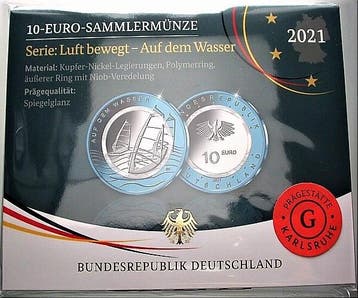 10 Euro 2021 Praegeort unserer Wahl Duitsland Luft Bewegt..., Verzenden