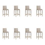 Set van 8 Leren barkrukken Break laag - Vintage Lightgrey, Nieuw, Leer, Ophalen of Verzenden, 90 cm of meer