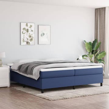 vidaXL Boxspring bed stof blauw 200x200 cm, Verzenden