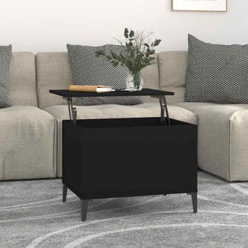 vidaXL Salontafel 60x44,5x45 cm bewerkt hout zwart, Verzenden, Nieuw