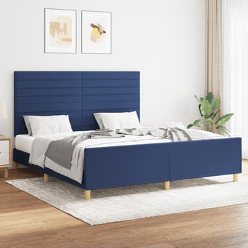 vidaXL Bedframe zonder matras stof blauw 160x200 cm, Maison & Meubles, Verzenden