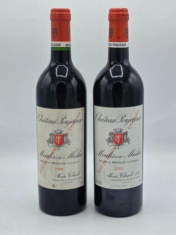 1990 & 2000 Chateau Poujeaux - Moulis - 2 Flessen (0.75, Collections