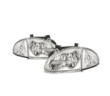 PHARES HONDA CRX LED SOL 92-97 + CLIGNOTANTS FOND CHROMÉ, Verzenden