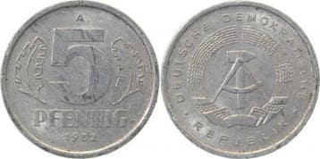 5 Pfennig Ddr 1982a, Verzenden, België