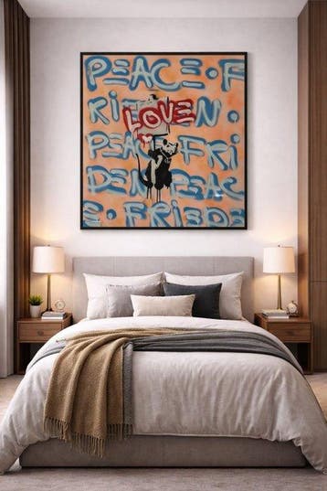 Timo Wedell (XXI) - Frieden like Banksy XL, Antiek en Kunst