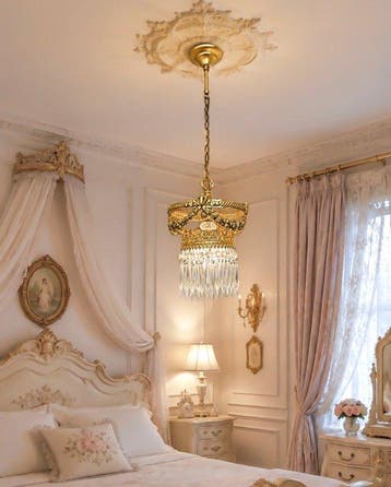 Plafondlamp - Brons, Messing, Kristal - Lustre Empire