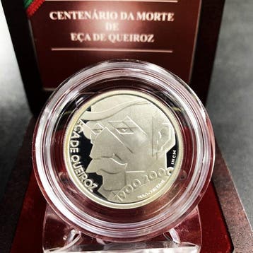 Portugal. Silver Proof 500 Escudos (Eça de Queiroz) with
