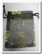 Cadeauzakje giftbag Organza Golden Butterfly Black 7x9 cm, Nieuw