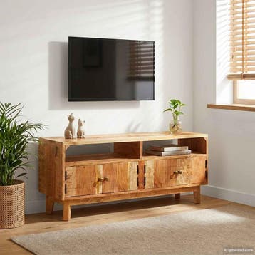 vidaXL Opbergkasten Bruin 110 x 30 x 45 cm Massief Mango, Maison & Meubles, Verzenden