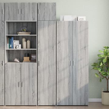 vidaXL Opbergkast smal 40x42,5x225 cm bewerkt hout grijs, Verzenden