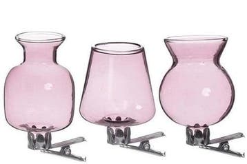 Gekleurd Glazen Flesje Clipper Roze Set 3 stuks met Clip, Hobby en Vrije tijd, Nieuw