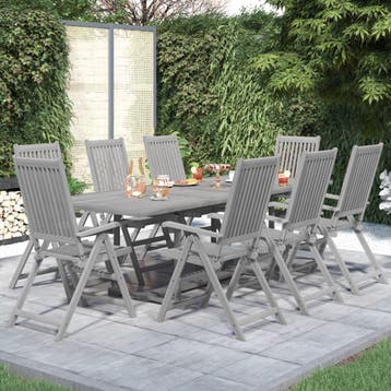 vidaXL 9-delige Tuinset massief acaciahout, Tuin en Terras, Tuinsets en Loungesets, Verzenden, Nieuw, Tuinset