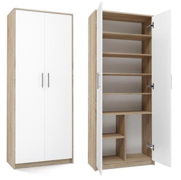 Kantoorkast-Kledingkast licht eiken wit (Kledingkasten), Verzenden, Nieuw, 50 tot 100 cm, 150 tot 200 cm