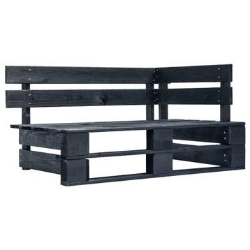 vidaXL Tuinhoekbank pallet hout zwart, Tuin en Terras, Verzenden, Nieuw