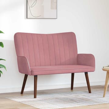vidaXL 2-Zits Sofa Roze 115 x 61 x 87 cm Fluweel, Verzenden, Nieuw