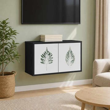 vidaXL Wand gemonteerd TV Kast HANAU 69 x 33 x 40 cm Zwart, Verzenden, Nieuw
