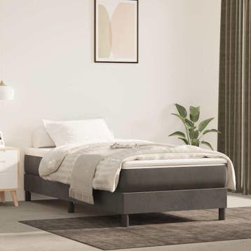 vidaXL Boxspring bed 80x200 cm fluweel donkergrijs, Verzenden, Nieuw