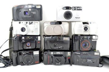 Canon, Minolta, Olympus, Travelet, TCM Lot of 11 x vintage, Nieuw