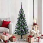 vidaXL Kunststof Voorverlichte Kerstboom Groen 150 cm PVC en, Verzenden, Nieuw