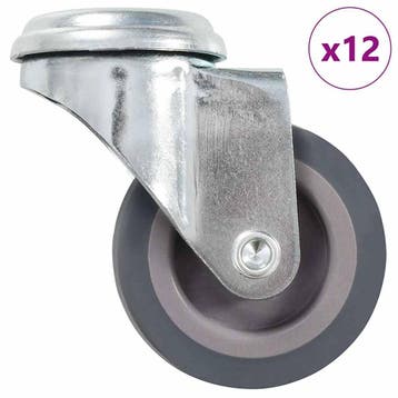 vidaXL 12 st Zwenkwielen met boutgaten 50 mm, Verzenden, Nieuw