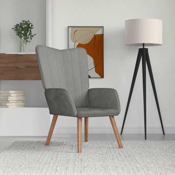 vidaXL Relaxstoel fluweel lichtgrijs, Huis en Inrichting, Fauteuils, Verzenden, Nieuw