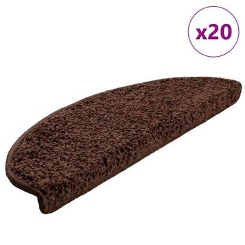 vidaXL Trapmatten 20 st 65x21x4 cm Bruin Halfrond Groot, Doe-het-zelf en Bouw, Ladders en Trappen, Verzenden, Nieuw
