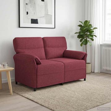 vidaXL 2-Zits Sofa 2-zits Wijnrood 138 x 83 x 95 cm Stof, Verzenden, Nieuw