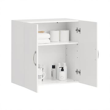 2dekans | SoBuy Wandkast met 2 Deuren - 60x60x30 cm - Wit -, Ophalen of Verzenden, Nieuw