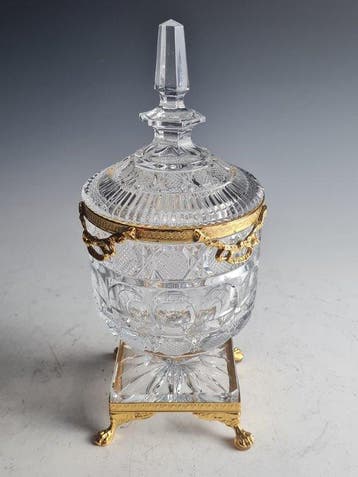 Panier à bonbons - Verre, Métal - Style Maison Jansen