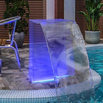 vidaXL Zwembadfontein met RGB LEDs 51 cm acryl, Verzenden