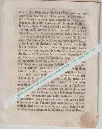 Document - Imprimeur du Roi & du Parlement Veuve Vatar à