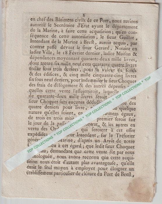 Document - Imprimeur du Roi & du Parlement Veuve Vatar à, Antiquités & Art, Antiquités | Livres & Manuscrits
