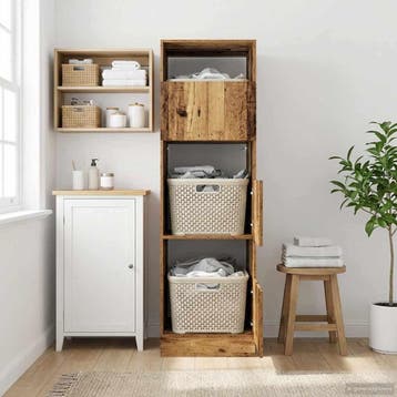 vidaXL Wasrek met opslag Artisan Eiken 50 x 68 x 162 cm, Verzenden, Nieuw