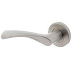 Intersteel enkele deurklink Vlinder links op rond rozet rvs, Nieuw