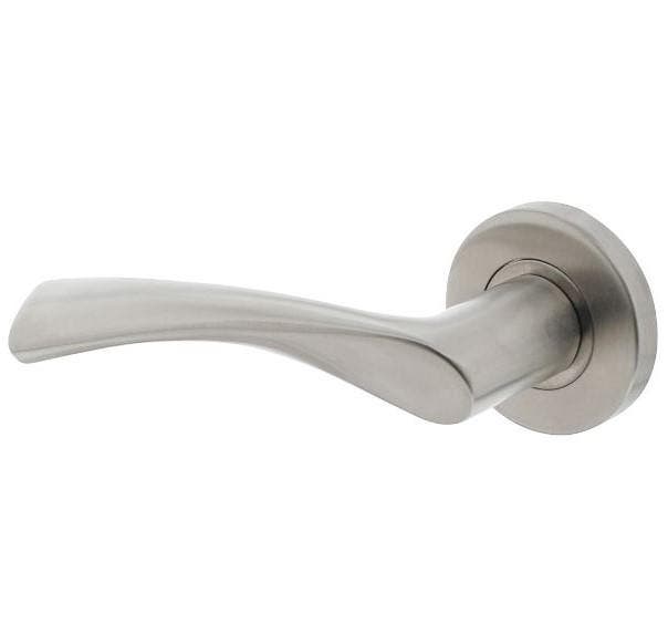 Intersteel enkele deurklink Vlinder links op rond rozet rvs, Doe-het-zelf en Bouw, Overige Doe-Het-Zelf en Bouw, Nieuw