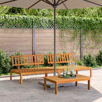 vidaXL Tuinmiddenbanken 2 st pallet massief acaciahout, Verzenden, Nieuw
