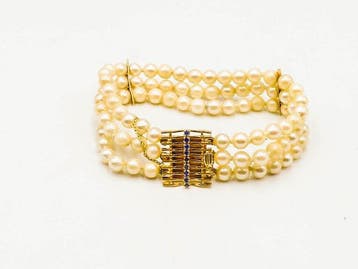 Armband - 18 karaat Geel goud Parel, Nieuw