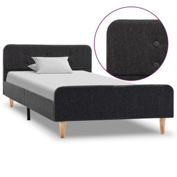 vidaXL Bedframe jute donkergrijs 100x200 cm, Verzenden