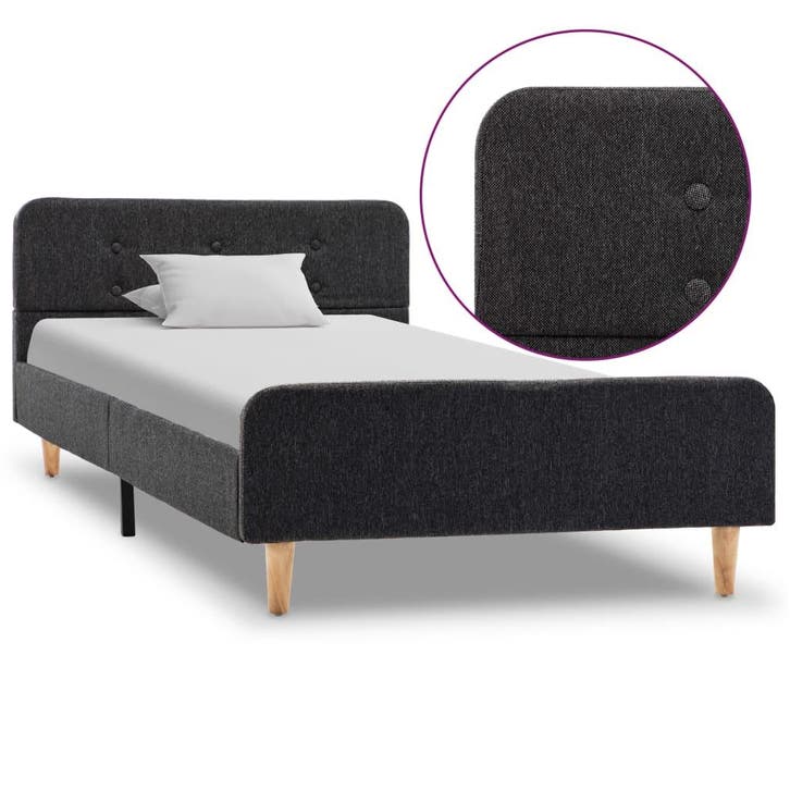 vidaXL Bedframe jute donkergrijs 100x200 cm, Maison & Meubles, Chambre à coucher | Lits, Envoi