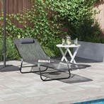 vidaXL Opvouwbare zonnebed Grijs 182 x 55 x 85,5 cm, Tuin en Terras, Verzenden, Nieuw